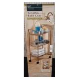 Spa Creations Rolling Bath Cart, Matte Nickel