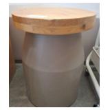 Wood and Metal Stool, 14x18 Inches