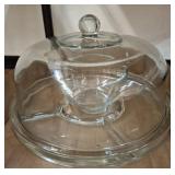 Glass Serving Platter With Dome Lid