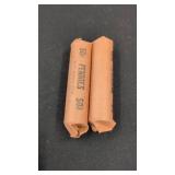 Two Rolls of Wheat Pennies in Wrappers