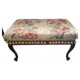 Upholstered Bench with Floral Pattern