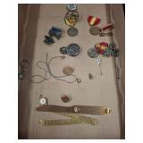 Military and Collectible Pins, Medals,