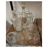 Clear Glass Decanters and Vases