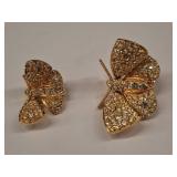Joan Rivers Rhinestone Butterfly Pins Pair