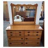 Wooden Dresser with Mirror, 50x17x34 Inches