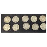 10 Mercury Dimes 1941ï¿½1945