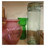 Three Assorted Glass Vessels