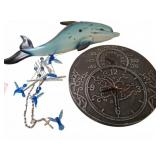 Lot: Wall Clocks, Thermometers, Decor