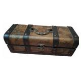 Decorative 10in Wood and Metal Chest Box