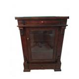 Glass-Front Display Cabinet with Drawer, 30x