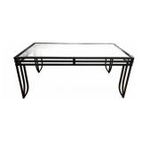 Glass Top Metal Frame Table, 48x24x21 in