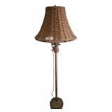 61" Woven Rattan Floor Lamp with Pineapple
