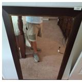 Wall Mirror with Dark Wood Frame, 30x54