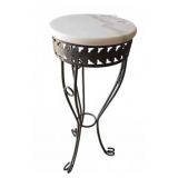 27" Marble Top Metal Plant Stand