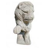 Pair 24in Concrete Lion Statues