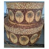 Round Palm Tree Hat Boxes, Set of 2