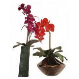 Artificial Orchids in Ceramic Vases