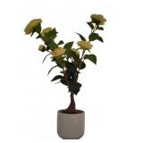 Artificial Yellow Camellia Potted Plant