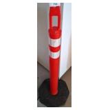 Red Traffic Delineator Post with Base