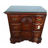 Wooden Three-Drawer Chest with Glass Top, 29x
