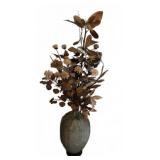 48" Tall Ceramic Floor Vase with Faux Floral