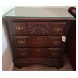 Wooden Chest of Drawers with Glass Top, 28x18