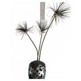 Decorative Vase With Artificial Papyrus Stems