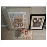 Framed Art Prints and Decorative Pillow, 27x