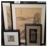 4 Framed Artworks, Largest 17"ï¿½22"