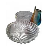 Glass Bowls and Art Glass Vase