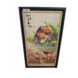 Framed 19x32 Asian Landscape Wall Art