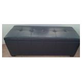 Black Faux Croc Ottoman 45x17x17 in.