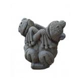 11in Concrete Frog Garden Planter