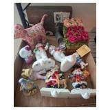 Figurines and Lenox Frame Box Lot