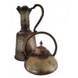 Decorative Metal Pitcher and Teapot Set