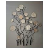 Metal and Capiz Flower Wall Sculpture 24x36