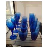 Luigi Bormioli Blue Glassware Set, Italy