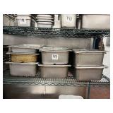 ASSORTED SS PANS WITH LIDS
