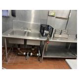 143" X 30" SS TABLE WITH 2 COMP SINK & CAN OPENER