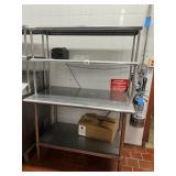 48" X 30" SS TABLE WITH OVERSHELF