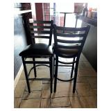 BLACK METAL FRAME CUSHION SEAT STOOLS