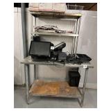 SS TABLE WITH OVERSHELF - NO CONTENTS