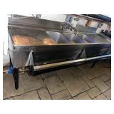 3 COMP BAR SINK WITH BOTTLE HOLDER 72" X 20"