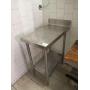 SS TABLE WITH BACKSPLASH 18" X 30" X 36" H