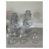 7 Bulbous Glass Apothecary Jars