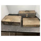 (3) METAL TOOLBOXES - EMPTY