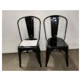 (2) THRESHOLD HIGH BACK DINING CHAIRS