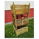 3 STACKING METAL BINS, 24"L X 24"W X 18"T