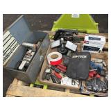 ASSORTED TOOLS, SCANNER DEVICE, CAR STEREO, MORE