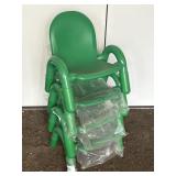 4 PLASTIC 9" YOUTH CHAIRS - GREEN